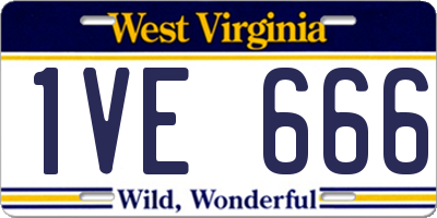 WV license plate 1VE666