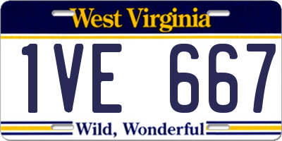 WV license plate 1VE667