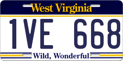 WV license plate 1VE668