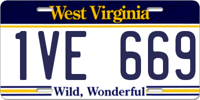WV license plate 1VE669