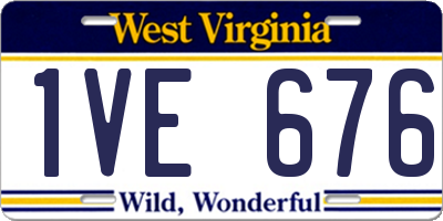 WV license plate 1VE676