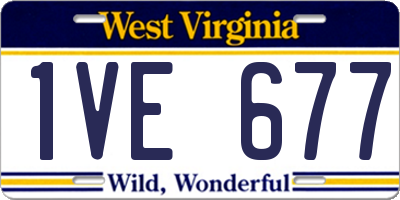 WV license plate 1VE677