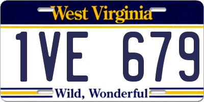 WV license plate 1VE679