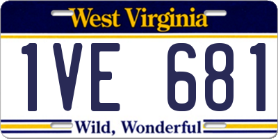 WV license plate 1VE681