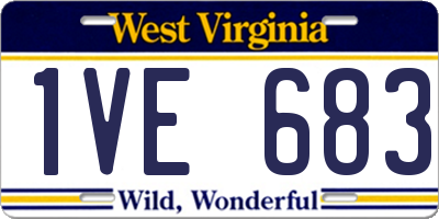 WV license plate 1VE683