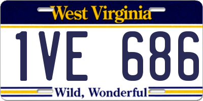 WV license plate 1VE686