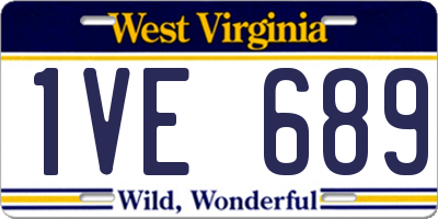 WV license plate 1VE689