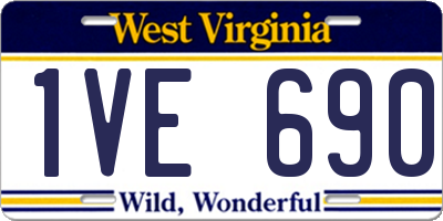 WV license plate 1VE690