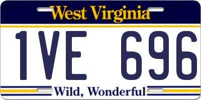 WV license plate 1VE696