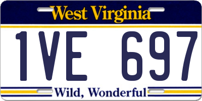 WV license plate 1VE697