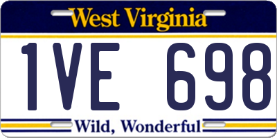 WV license plate 1VE698