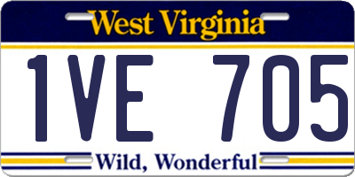 WV license plate 1VE705