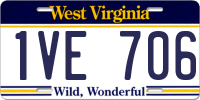 WV license plate 1VE706