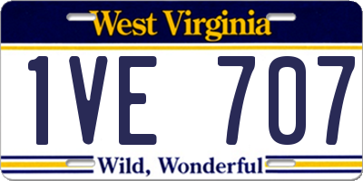 WV license plate 1VE707
