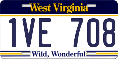 WV license plate 1VE708