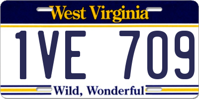 WV license plate 1VE709