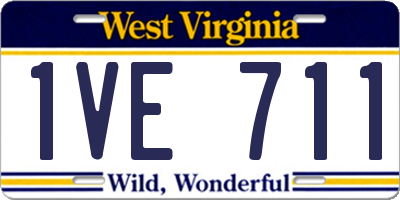 WV license plate 1VE711