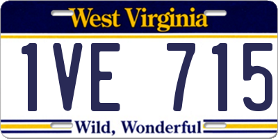 WV license plate 1VE715
