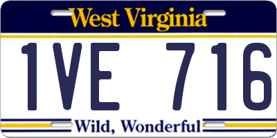 WV license plate 1VE716