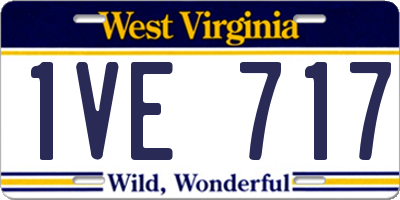 WV license plate 1VE717