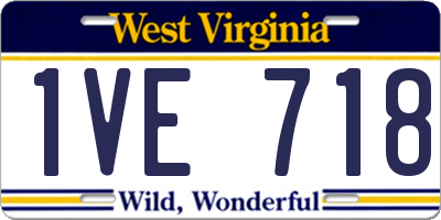 WV license plate 1VE718