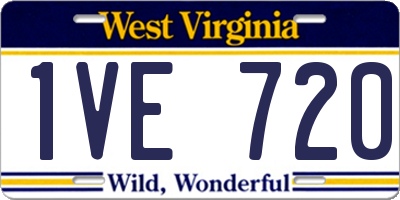 WV license plate 1VE720