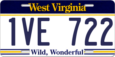 WV license plate 1VE722