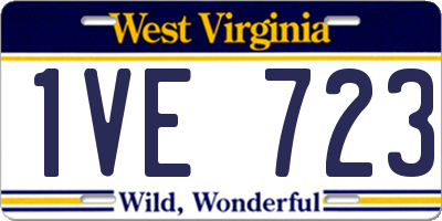 WV license plate 1VE723