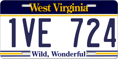 WV license plate 1VE724