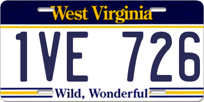 WV license plate 1VE726