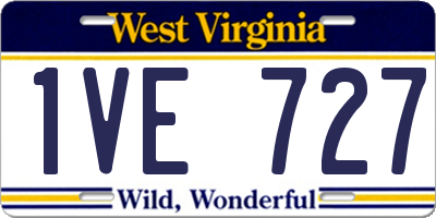 WV license plate 1VE727