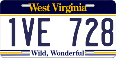 WV license plate 1VE728