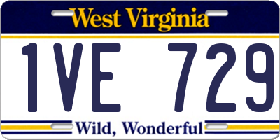 WV license plate 1VE729