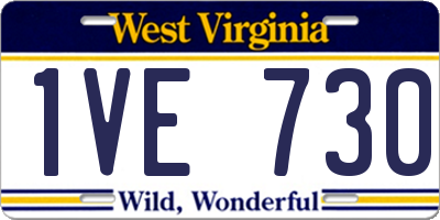 WV license plate 1VE730