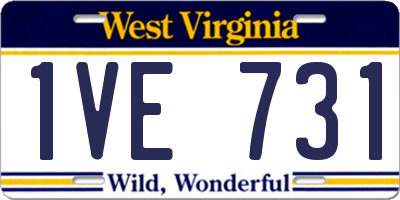WV license plate 1VE731