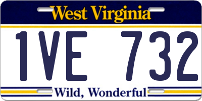 WV license plate 1VE732