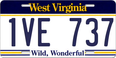 WV license plate 1VE737