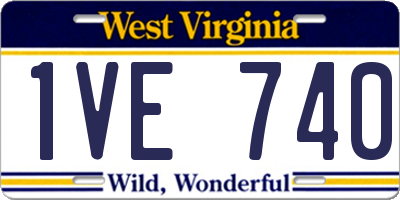 WV license plate 1VE740