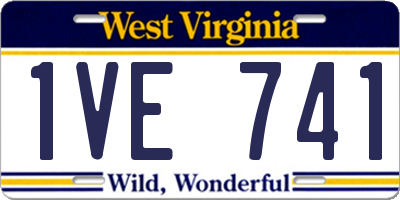 WV license plate 1VE741