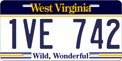 WV license plate 1VE742