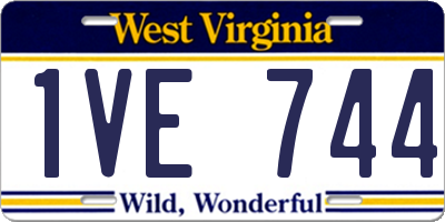 WV license plate 1VE744