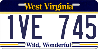 WV license plate 1VE745