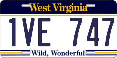 WV license plate 1VE747