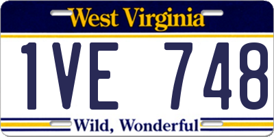 WV license plate 1VE748