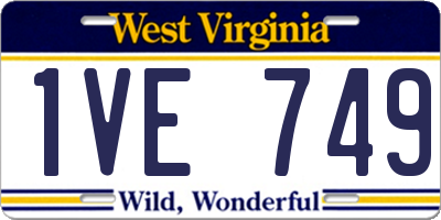 WV license plate 1VE749