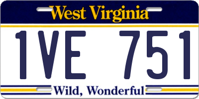 WV license plate 1VE751