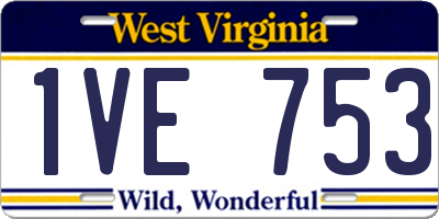 WV license plate 1VE753