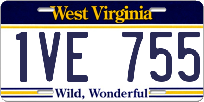 WV license plate 1VE755