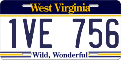 WV license plate 1VE756