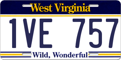 WV license plate 1VE757